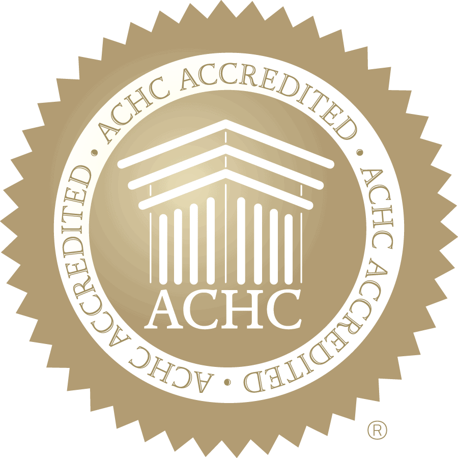 Blue Icon of ACHC accreditation.